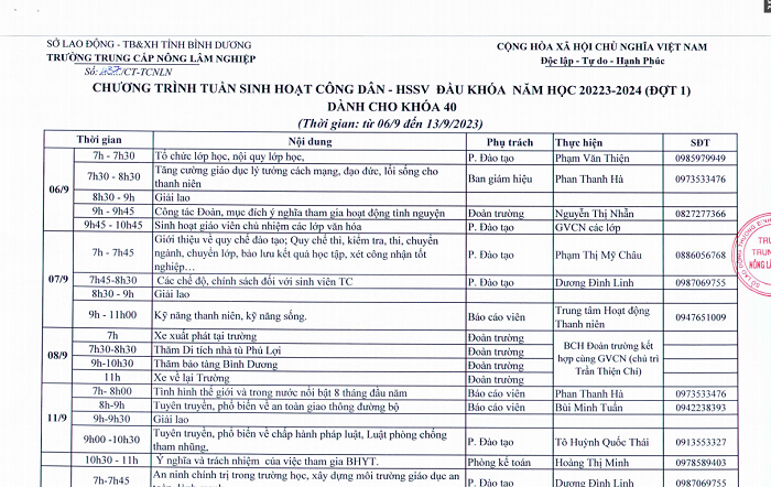 Chương trình sinh hoạt công dân - HSSV đợt 1, năm học 2023-2024